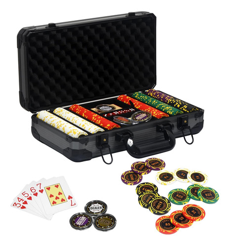 13.5 Gramo Clay Poker Chip Set Texas Hold'em Casino Chips...