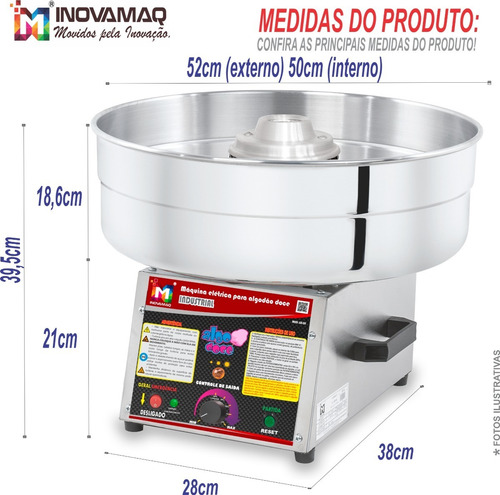 Imagem 6 de 8 de Maquina De Algodão Doce Industrial + 12 S/juros + Kit