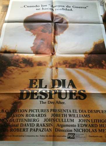 El Dia Despues Jason Robards  Afiche Original 1983 