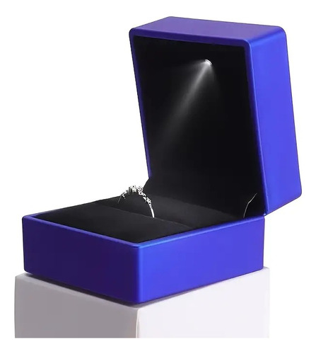 Caja Estuche Lujo Plegable Anillo Compromiso Promesa Luz Led