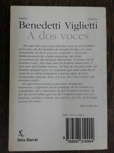 Imagen 2 de 5 de A Dos Voces * Mario Benedetti Y Daniel Viglietti *