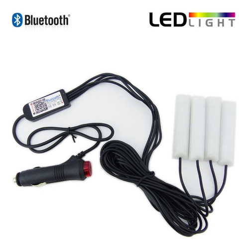 Kit Luces Led Interior Auto X4 Rgb Con App Para Smartphone
