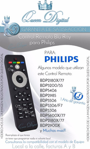 Control Remoto Blu Ray Para Philips Bdp Todos Los Modelos