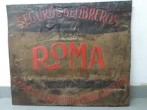 Comprar Antiguo Cartel Litografiado Relieve Seguros Roma No Enlozado