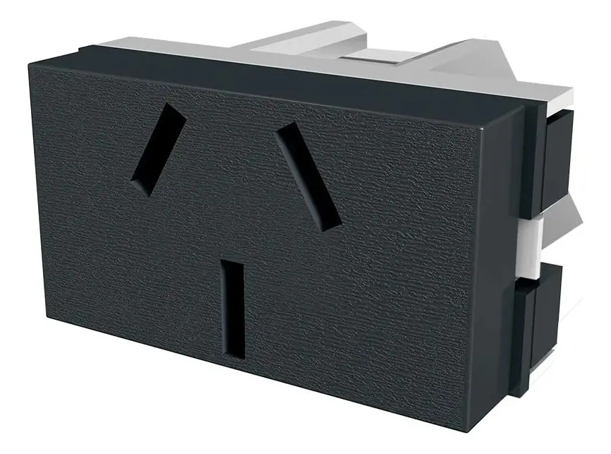 Tomacorriente Bipolar + Tierra Negro Jeluz 220V 10A Pack 10 Unidades