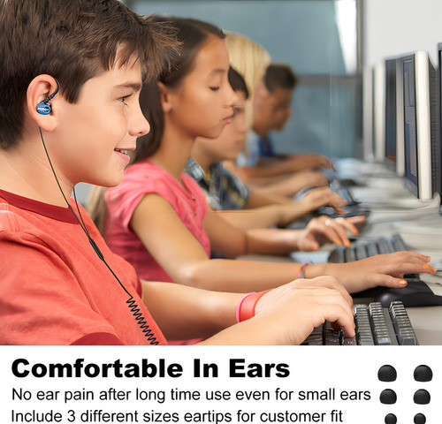 Joymiso Auriculares Botón Extralargos 16 Pies Tv, Pc, Con Y Color Blue