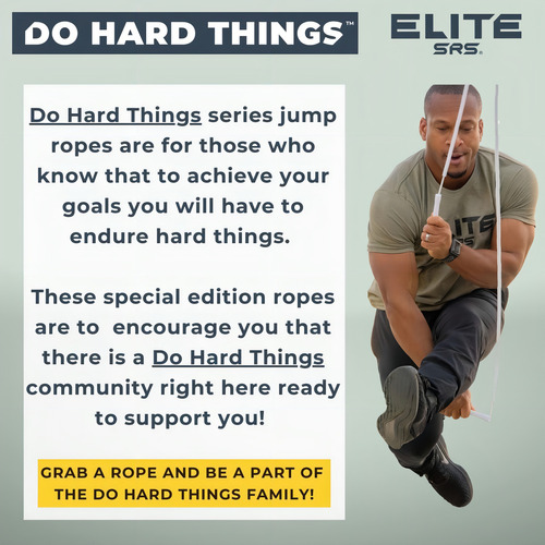 Elite Srs; Do Hard Things, Cuerda De Saltar Con Cuentas . Color Blanco/blanco