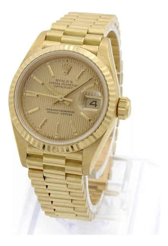 Rolex 18k Yellow Gold Ladies President Datejust 69178 26 Mm 