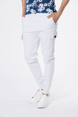 Jean Cargo Tincox Blanco Hombre