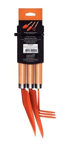 Imagem 2 de 5 de Conjunto Ferramentas Jardim Horta Kit Jardinagem 3 Peças