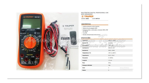 Multímetro Digital Professional Truper Mut-39 Código:10402