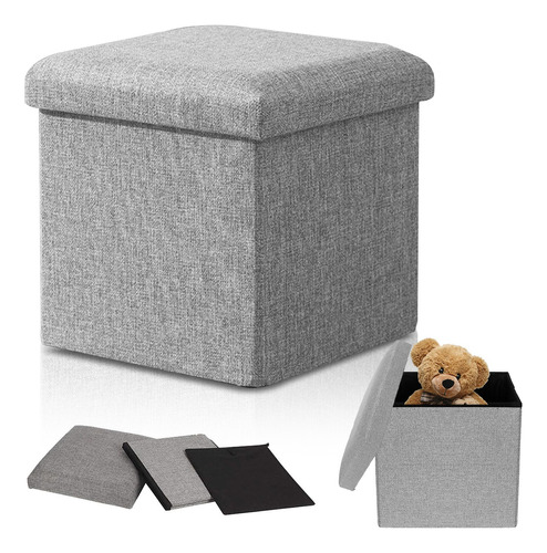 Taburete Silla Cubo Organizador Plegable Con Caja Almacenado