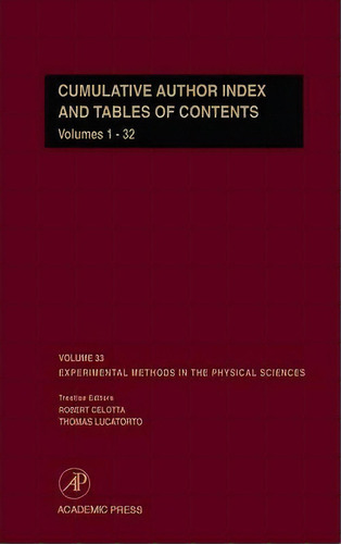Cumulative Author Index And Tables Of Contents Volumes1-32: Volume 33, De Marc De Graef. Editorial Elsevier Science Publishing Co Inc, Tapa Dura En Inglés