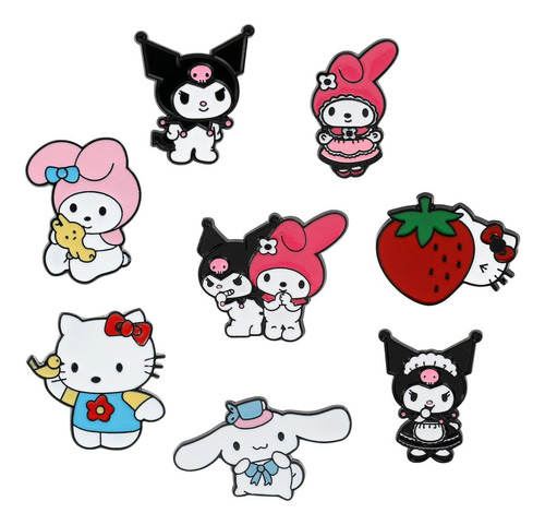 8pcs Pin Broche Acrílico Prendedor Kuromi Insignia Sanrio