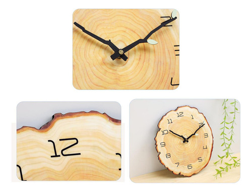 Reloj De Pared Rústico Tronco De Árbol Con Números