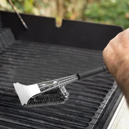 Escova De Limpeza L Deluxe Bbq Bristles Grill, Raspador, Seg