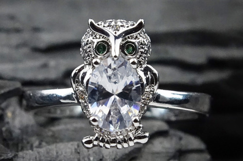 Imagen 3 de 10 de Anillo Búho Lechuza Regalo Mama Amiga Mujer Oro Plata .925