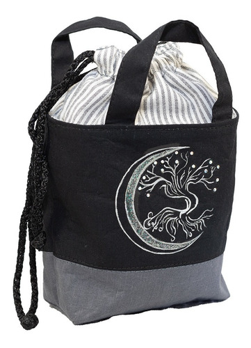 Imagen 3 de 10 de Bolso Mini Dulcero, Ilustrado Con Árbol De La Luna