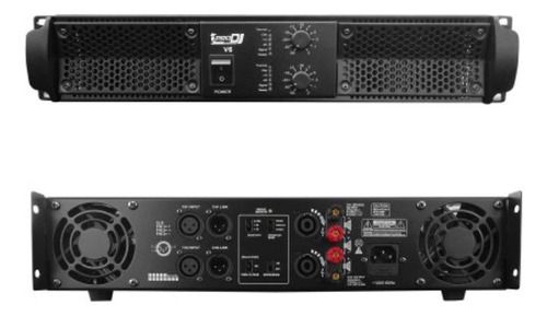 Amplificador De Potencia V6 De 2 Canales 1800w (4oh)  Negro