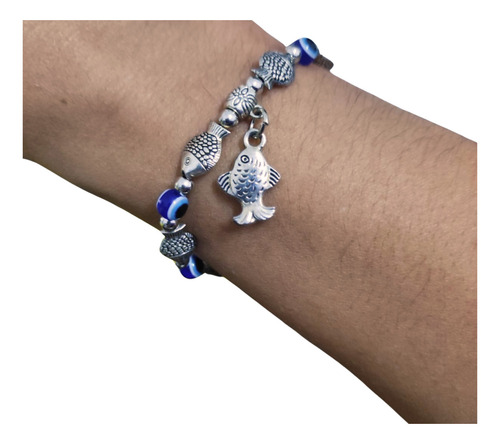 1x Pulseira Olho Grego Amizade Proteção Afasta Inveja Cor Azul