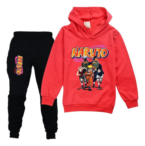 Naruto Conjunto De Chándal Con Capucha Y Pantalón Para Niños