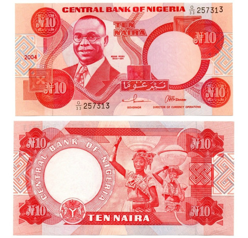 Imagen 1 de 1 de Nigeria 10 Naira Año 2004 Unc Numismatic Collection