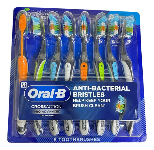 Oral-b Cross Action 8 Cepillos Medium Color Negro