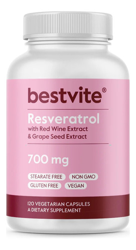 Resveratrol 700mg Original Hecho En Usa