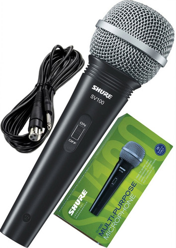 Microfone Shure Sv 100 Com Cabo Xlr(f)/p10 Legítimo