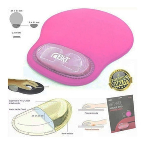 Pad Intco Gel Pad Con Apoyamuñeca Rosa