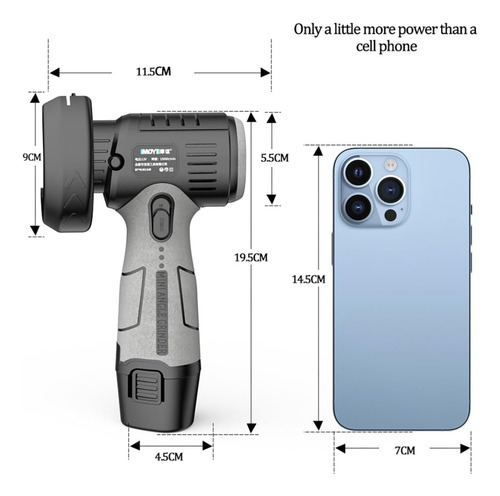 Mini Amoladora Angular De 12 V Con Alimentación Inalámbrica