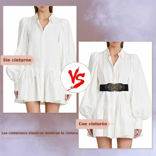 Cinturón Elástico Ancho Para Mujer Cinturón Sin Hebilla De
