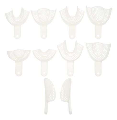 Bandejas Bucales De Plástico Blancas Para Impresión Dental,