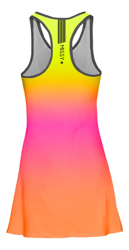 Imagem 6 de 6 de Vestido Beach Tennis C/ Shorts Degrade Amarelo Beachwear