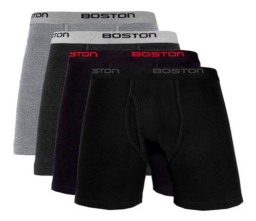 Imagen 1 de 7 de Pack X4 Bóxer Boston Largo Por Un Precio De Oferta