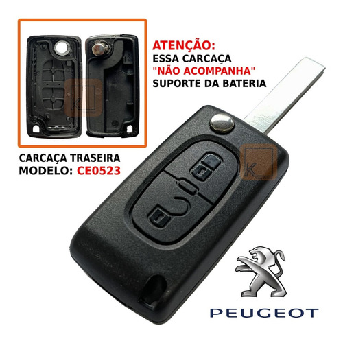 Chave Canivete Original Peugeot 207 307 308 Carcaça