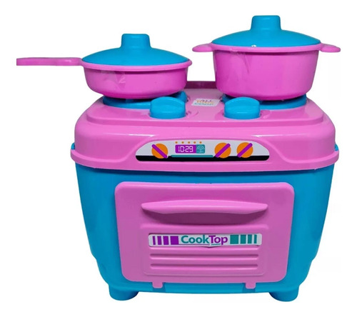 Fogãozinho Com Panelas Cozinha Infantil Rosa Brinquedo