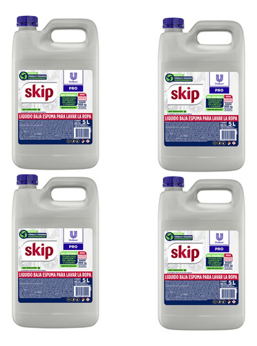 Jabón Líquido Skip Profesional 5 Litros Pack 4 Unidades Rens