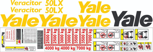 Kit Adesivo Empilhadeira Yale 50lx Completo + Etiquetas Mk