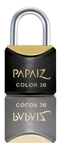 Candado Papaiz Color Line de latón negro con llave, 30 mm