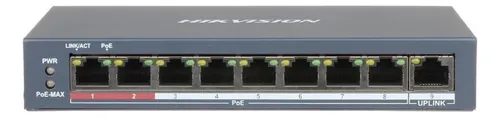 Switch Poe Hikvision Ds-3e0109p-e/m(b) 10/100 - 9 Puertos