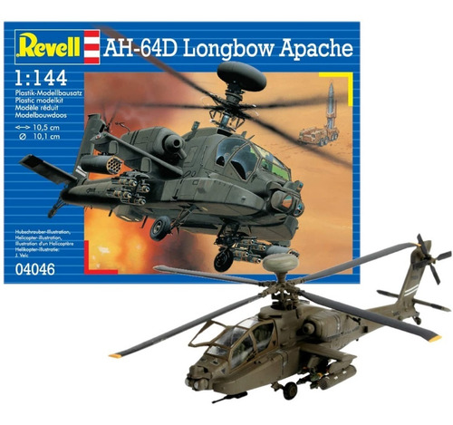 Helicóptero Ah-64d Longbow Apache 1/144 Model Kit Revell