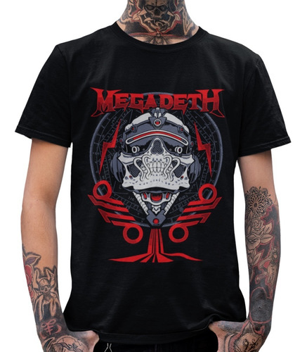 Playera Negra Estampado Dtf Megadeth