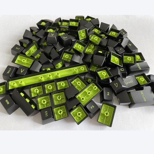 108 Keys Set Diy Custom Key Keycaps Letras Blancas Rojas
