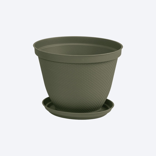 Maceta Plástica De Plantas +plato 30cm Diámetro X23,6cm Alto