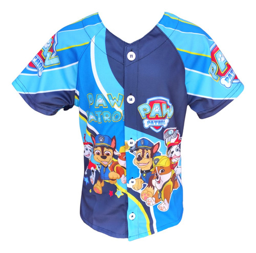 Jersey Camisa Beisbolera Niño Paw Patrol Chase Marshall