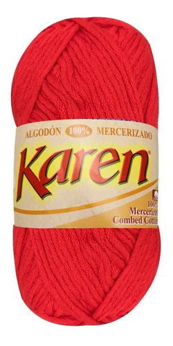 Hilaza Karen, 100% Algodón, Madeja De 100g Con 80m Color Rojo
