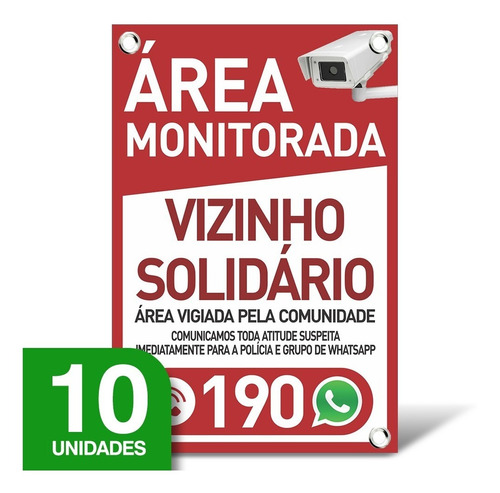 Imagem 1 de 1 de Placa Vizinho Solidário - Whatsapp - 10 Unidades - 20x30cm