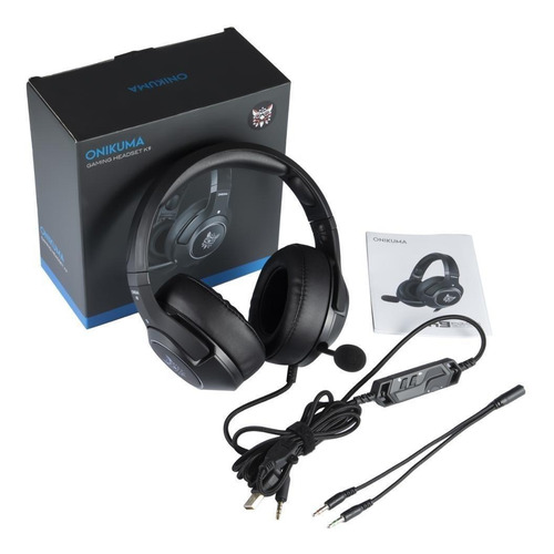 Audífonos Manos Libres Onikuma K9 Gamer Negro Con Luz Led Negro