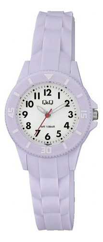 Reloj Q&q Análogo De Dama Color De La Correa Lila